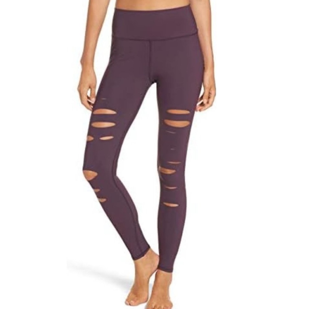 ALO Yoga Purple Distressed Leggings